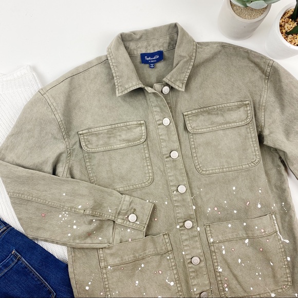 SPLENDID Green Distressed Olive Green Jacket XS - Picture 2 of 5